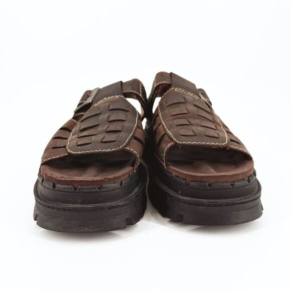 Vintage Jammers Brown Leather Platform Fisherman Sandals - Picture 4 of 12